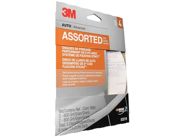 (03219) 6' Assorted Grit Performance Sanding Disc with Stikit Attachment, 1 DISC