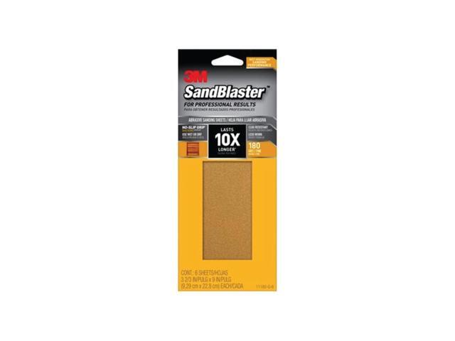 3M 11180-G-6 180 Grit Medium Grade Sandpaper with No-Slip Grip, 9' x 3-2/3'