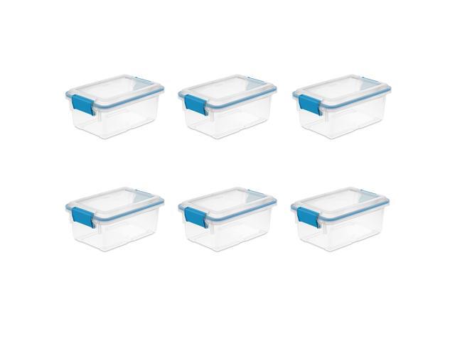 Sterilite 6-Pack Gasket Box, Weather-Resistant Storage Bins with Latching Lids, 7.5 Quart - Heavy-Duty Organizing Containers for Closet, Bathroom,...