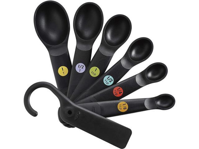 OXO Good Grips Plastic Measuring Spoons-Black-7pc Set, Black, 3.81 x 10.16 x 21.59 cm