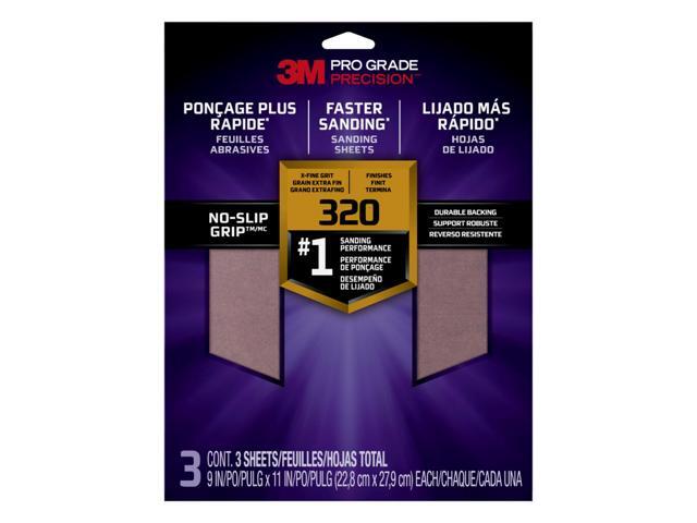 3M SandBlaster Advanced Sanding Sheets, 150 Grit, No-Slip Grip Backing, 9 x 11 Inch, 4 Sheets Pack (Wood, Metal, Drywall Sandpaper)