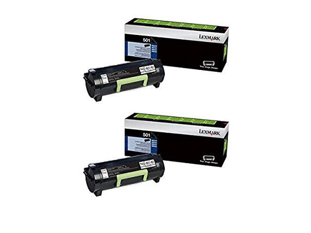 Lexmark 50F1000 5001 MS310, MS410, MS510, MS610 Black Toner Cartridge 2-Pack