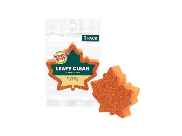Scotch-Brite Leafy Clean Scrub Sponge, Two-Sided Kitchen Sponges for Cleaning Effectively, Leaf Shaped Dish Sponges with 100% Recycled Scrubbing...