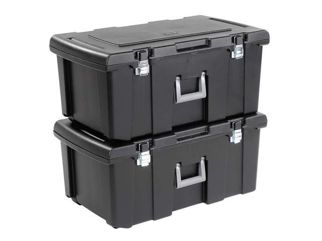 Sterilite Footlocker 18429002, 2 Pack, Black