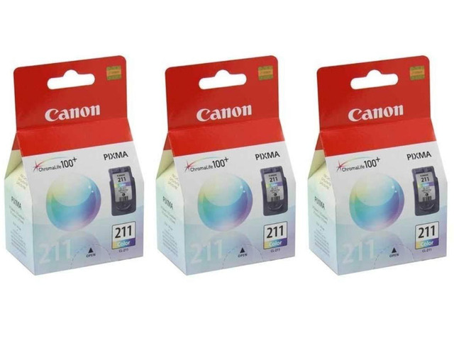 Canon CL-211 2976B001 Color Ink Cartridge 3-Pack