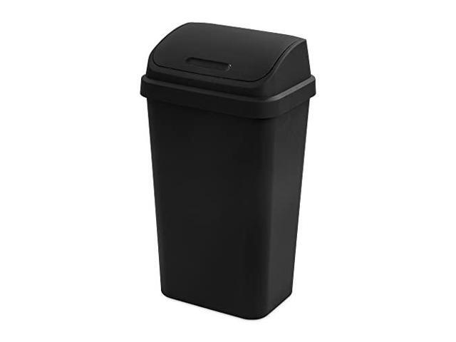 Sterilite Wastebasket Swingtop Black 13 Gallon 10899004