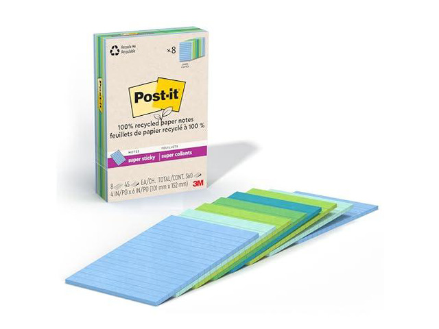 3M Post-it Super Sticky Notes 4x6 8-Pack