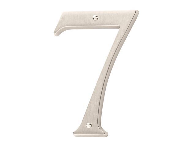 Baldwin 90677.150.CD House Number 7 Satin Nickel 4.75'