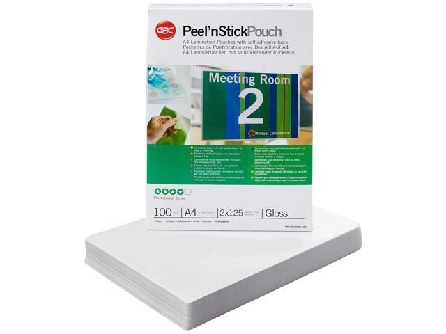 GBC Peel n' Stick Laminating Pouches A4 2x125 Micron 100 Pack 3747243