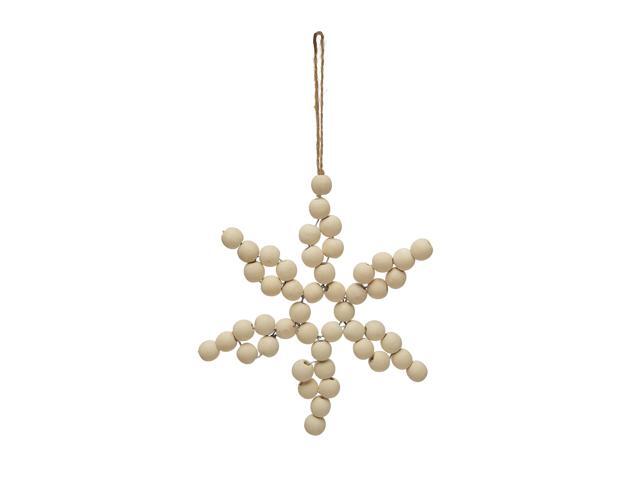 Creative Co-Op Paulownia Wood Bead Star Ornament 7.5'H