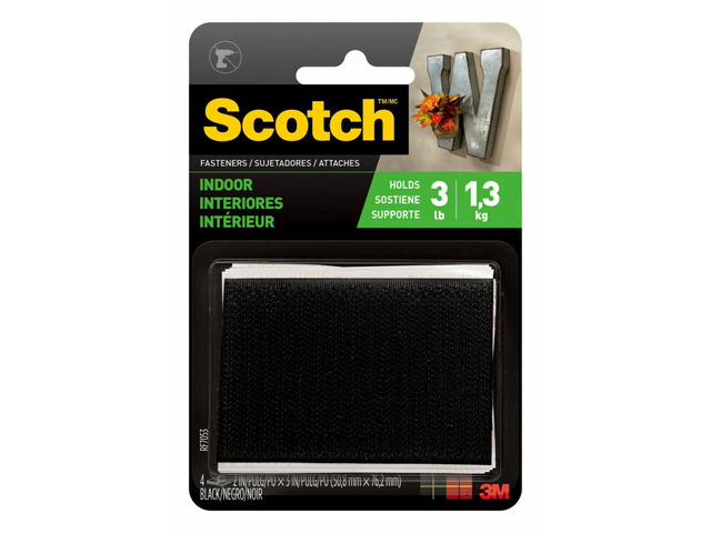 Scotch Multi-Purpose Fasteners 2x3in Black