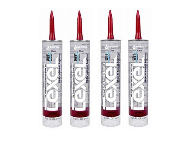 Sashco Lexel 13010 Clear Adhesive Caulk 10.5oz 4-Pack