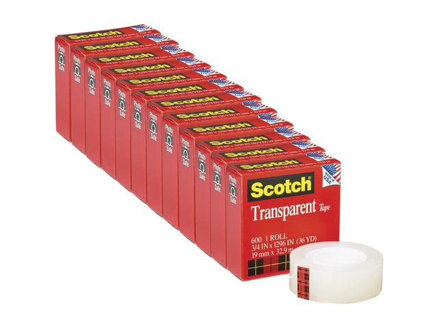 Scotch Transparent Tape 3/4'W 12 Count