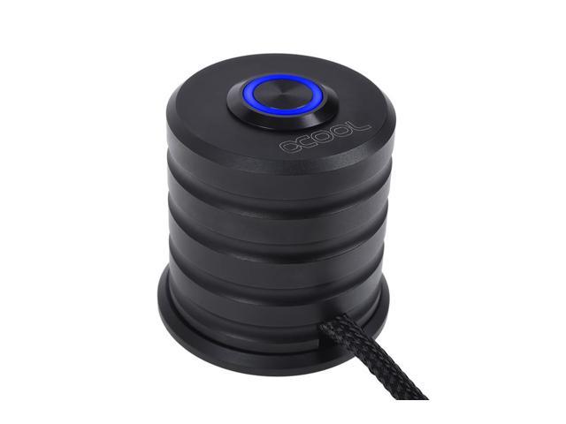 Alphacool Powerbutton with push-button 19mm blue lighting - deep black