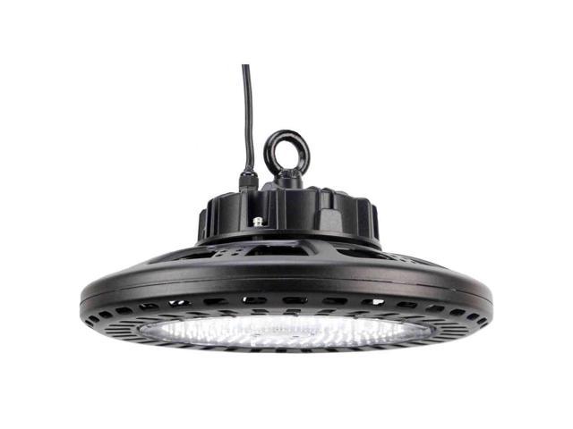Photos - Chandelier / Lamp 13 in. Round 450-Watt Equivalent Integrated LED Black High Bay Light, 5000