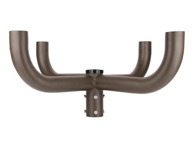 J & H LED 17 in. 90-Degree Quad Bullhorn Mounting Bracket Tenon Adapter for Round Outdoor Pole Lights