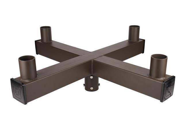 J & H LED 25 in. 90-Degree Quad Low Profile Bullhorn Mounting Bracket Tenon Adapter for Round Outdoor Pole Lights, Industrial Supplies