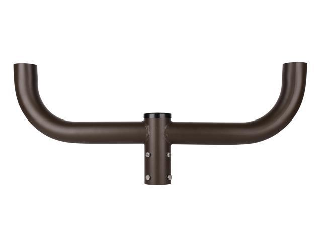 J & H LED 30 in. 180-Degree Round Double Bullhorn Mounting Bracket Tenon Adapter for Outdoor Pole Lights