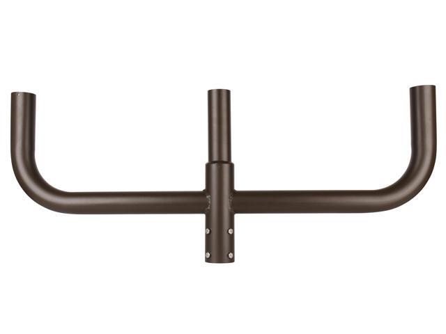J & H LED 44 in. 180-Degree Triple Bullhorn Mounting Bracket Tenon Adapter for Round Outdoor Pole Lights