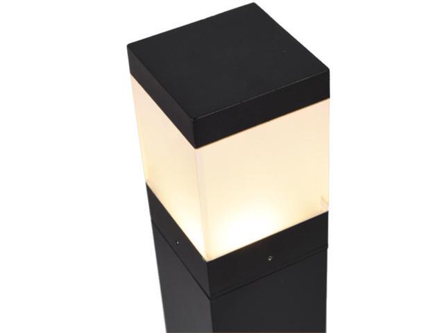 J & H LED Line Voltage Black 1200 Lumens Hardwired Integrated LED Square Bollard Light CCT Selectable 27-40-50K