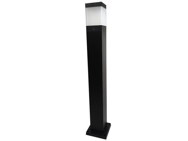 J & H LED Line Voltage Black 1200 Lumens Hardwired Integrated LED Square Bollard Light CCT Selectable 27-40-50K