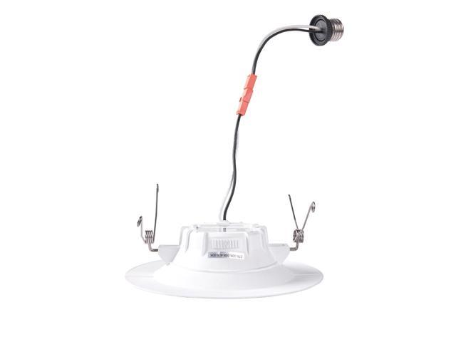J & H LED 5/6 in. Can Light 5-Color Selectable Dimmable Remodel Integrated LED Recessed Light Kit Baffle Trim (4-Pack)