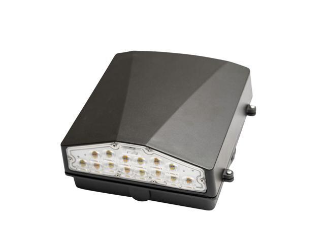 J & H LED 125-Watt Equivalent Integrated LED Bronze Wall Pack Light, Adjustable Lumens and CCT 27-40-50K