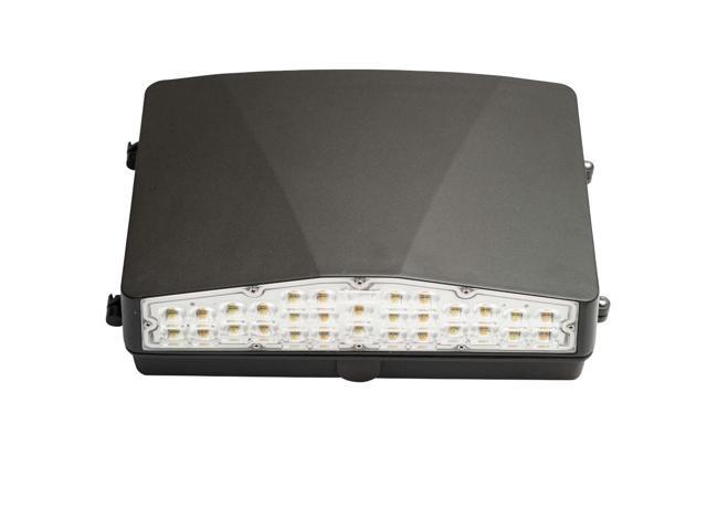 J & H LED 250-Watt Equivalent Integrated LED Bronze Wall Pack Light, Adjustable Lumens and CCT 27-40-50K