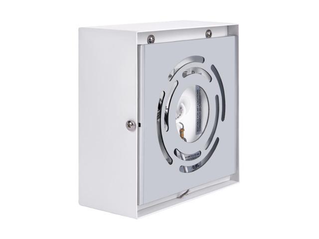 J & H LED 5.5 in. 1-Light White Square LED Outdoor Wall Light Lantern Sconce with Selectable CCT 27-40-50K
