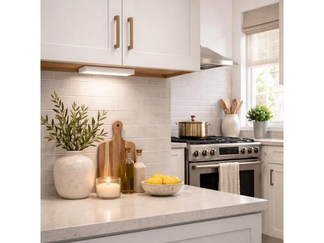 J & H LED 8 in. Under Cabinet LED Light - 6W - 5CCT Selectable - 240 Lumens - Plug In or Hardwired - Dimmable