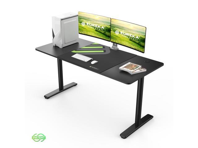 Eureka Ergonomic 60 inches Large Workstation Simple Computer Desk Home Office Table, Black