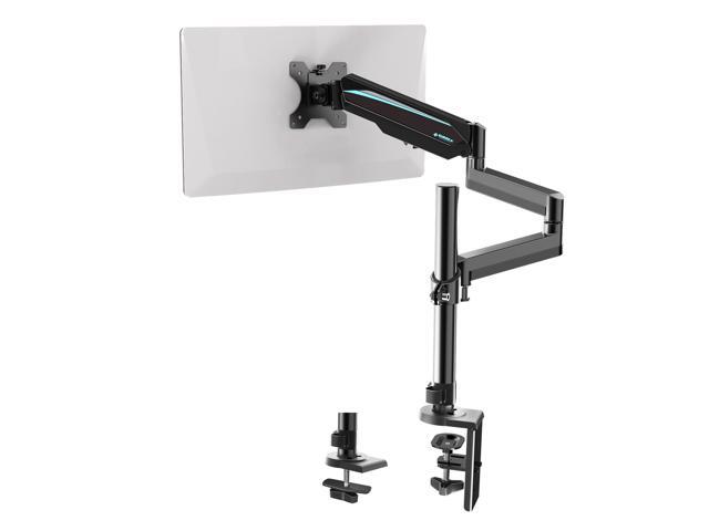 EUREKA ERGONOMIC Single Monitor Arm, Gas Spring Mount for 13'-32' Screens, Long 3-Section Reach (27.3'), Full Motion VESA Stand, 17.6lbs Load - Black