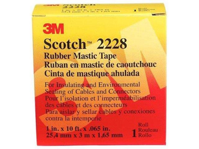 3M 2228-1X10FT Rubber Mastic Electrical Tape, 2228, Scotch, 1 in W x 10 ft L,