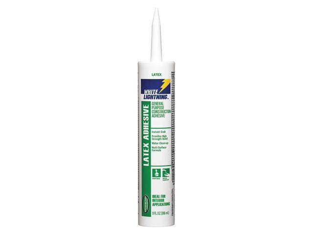 WHITE LIGHTNING W70100010 Construction Adhesive, 9 oz, Cartridge, Whites,