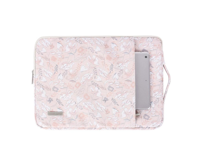 G4-89 PU Laptop Case Tablet Sleeve Bag with Telescoping Handle, Size: 14 Inch 14 Inch (Light Pink)