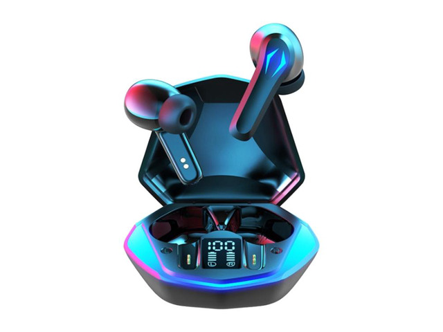 TWS-Y03 Bluetooth 5.2 Zero Delay Game Earphones with LED Digital Display Charging Box (Black)