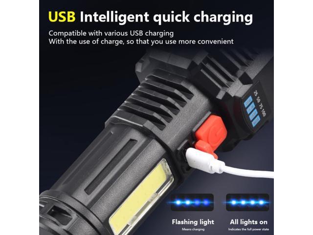 F-T25 Strong Bright 5 Core LED Flashlight USB Rechargeable Powerful Torch F-T25