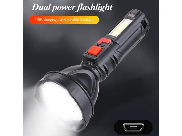 Plastic Flashlight COB Work Light Long Shot USB Strong Light Flashlight