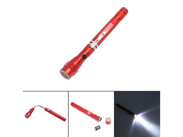 2 PCS 1W Flexible Magnet Camping Fishing Telescopic 360 Degrees Head Flashlight Outdoor Torch Magnetic Pick Up Tool Lamp (Blue) Black