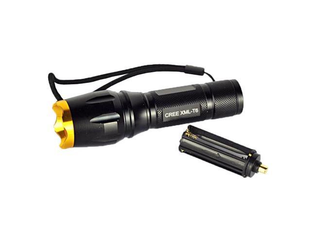 LT-TJ CREE XM-L T6 5-Modes LED Flashlight, 2000 LM Adjustable Focus with Bicycle Tail Light & Mounting Clip