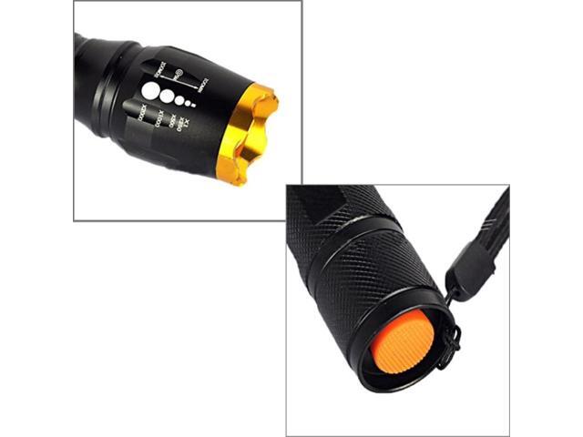 LT-TJ CREE XM-L T6 5-Modes LED Flashlight, 2000 LM Adjustable Focus with Bicycle Tail Light & Mounting Clip