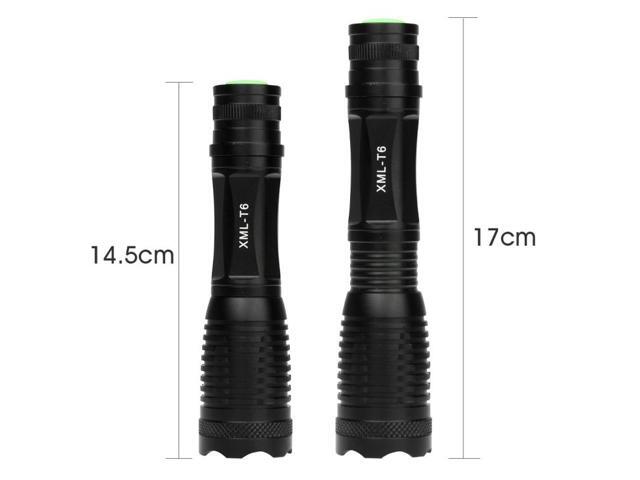 LT-QT CREE XM-L T6 White Light LED Flashlight, 5-Mode 1800 LM Adjustable Focus Flashlight