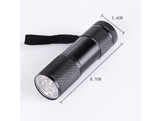 5 PCS 9 LEDs 395NM Mini UV Flashlight Fluorescent Agent Detection Pen Security Light