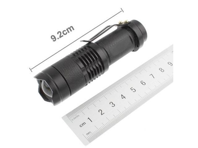 SK68 180lm Zoom Lens LED Flashlight, CREE Q3-WC LED, 1-Mode, White Light, with Clip(Black)