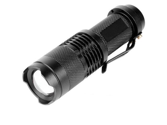 SK68 180lm Zoom Lens LED Flashlight, CREE Q3-WC LED, 1-Mode, White Light, with Clip(Black)