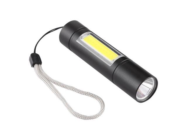 A1 USB Charging Waterproof Fixed Focus XPE + COB Flashlight with 3-Modes & Storage Box