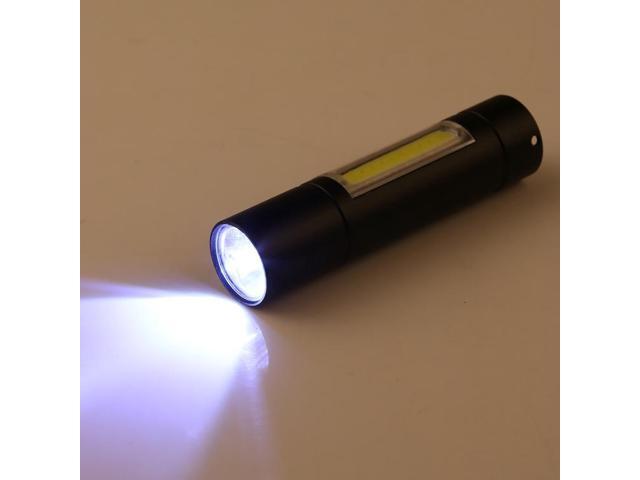 A1 USB Charging Waterproof Fixed Focus XPE + COB Flashlight with 3-Modes & Storage Box