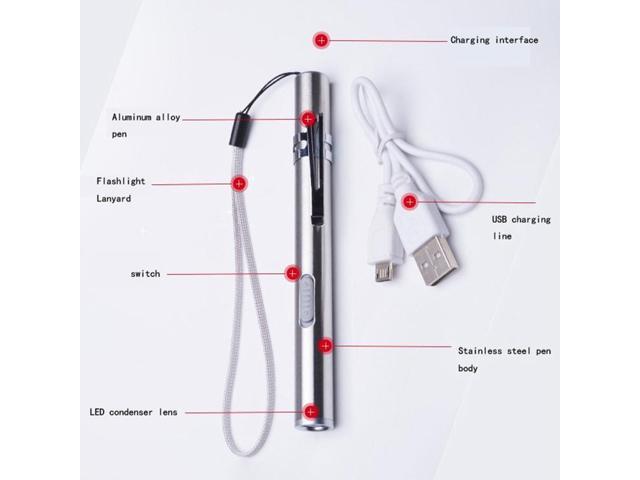Pen Design USB Rechargeable Flashlight Powerful Mini LED Lamp