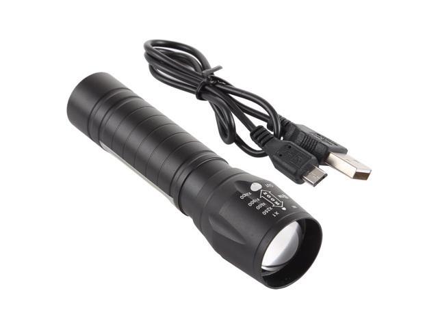 A2 USB Charging Waterproof Zoomable XPE + COB Flashlight with 3-Modes & Storage Box