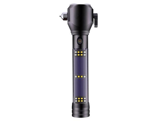 Multi-functional Car Safety Hammer Solar Alarm Emergency Working Flashlight (Red)